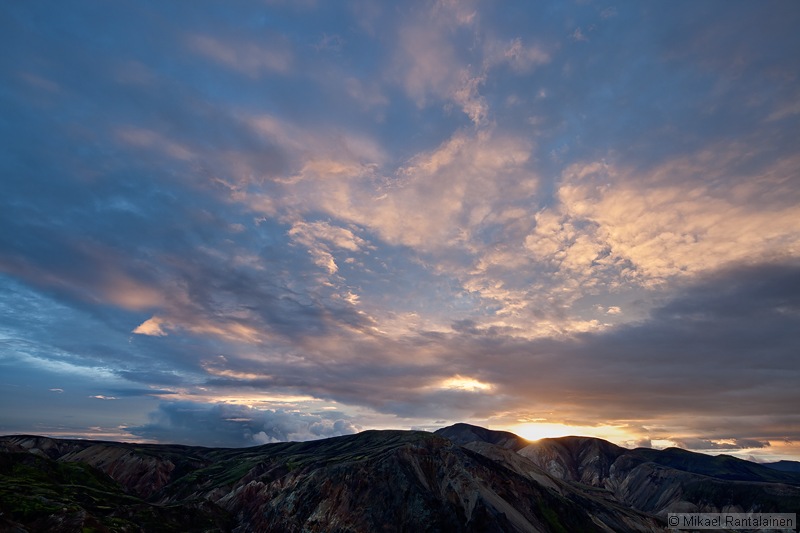 Sunset view from Brennisteinsalda, Landmannalaugar, Iceland