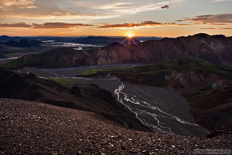 Sunrise from Bláhnúkur, Landmannalaugar, Iceland