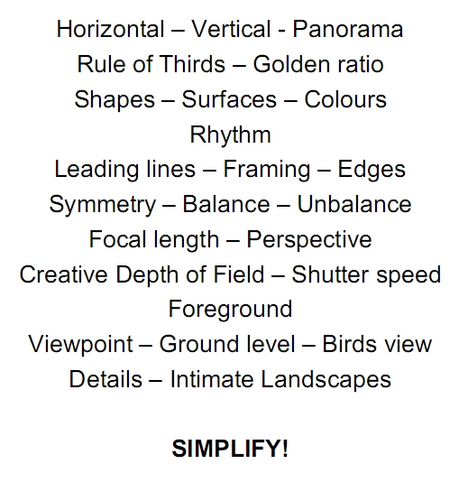 Choises and elements of composition