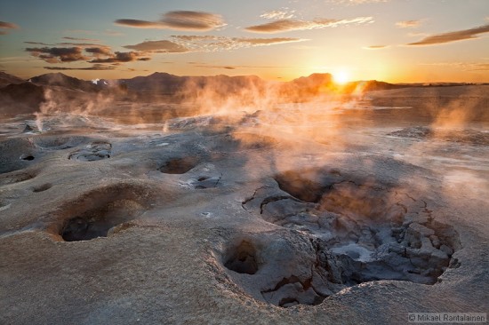 Sunrise in Námafjall Geothermal Area near Mývatn